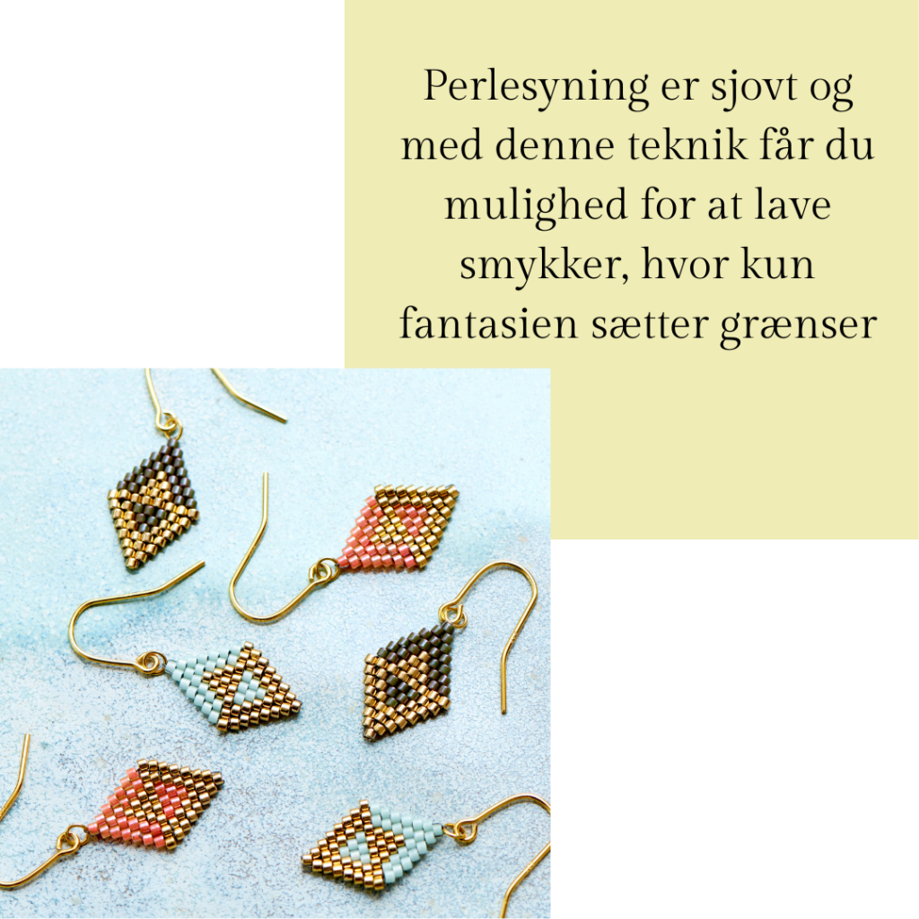 Perlesyning med Delica Glasperler. Brick stitch. Online smykkekursus