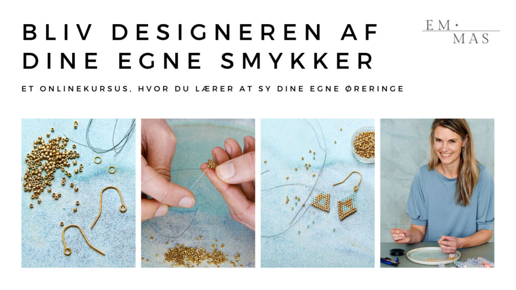 Perlesyning med Delica Glasperler. Brick stitch. Online smykkekursus